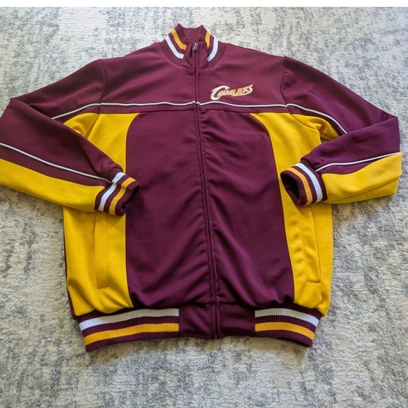 G-III Sports by Carl Banks Other - G-III Cleveland Cavaliers Track Jacket Mens M Wine Gold NBA Carl Banks Full Zip